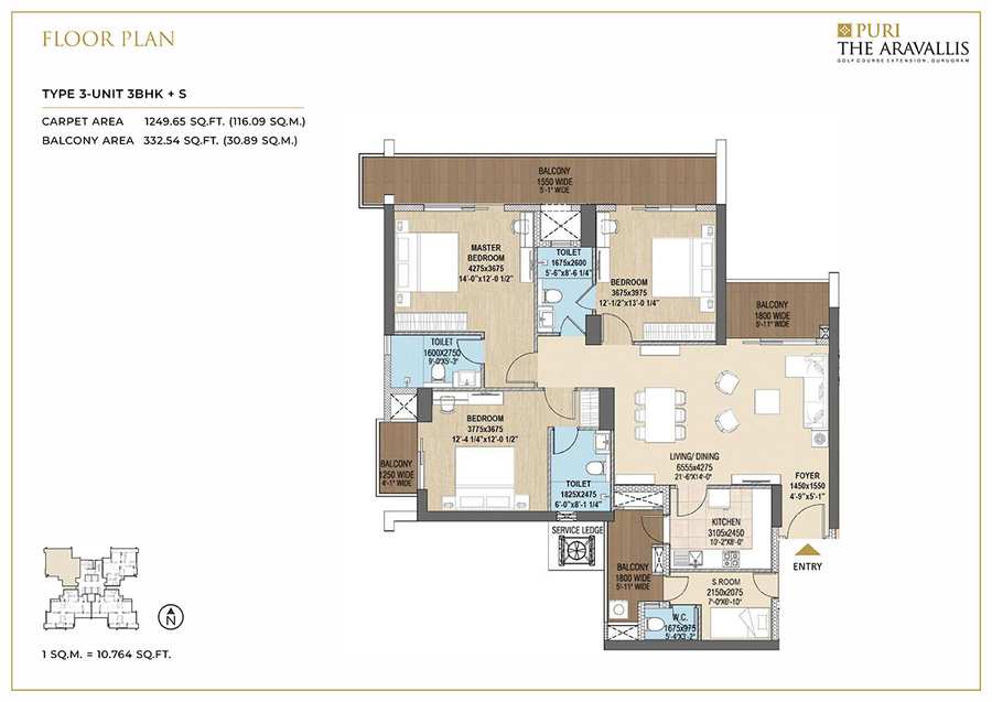 Puri The Aravallis floor plan gurgaon sector 61