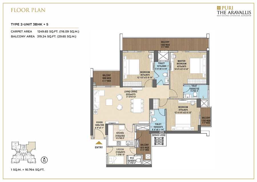 Puri The Aravallis floor plan price