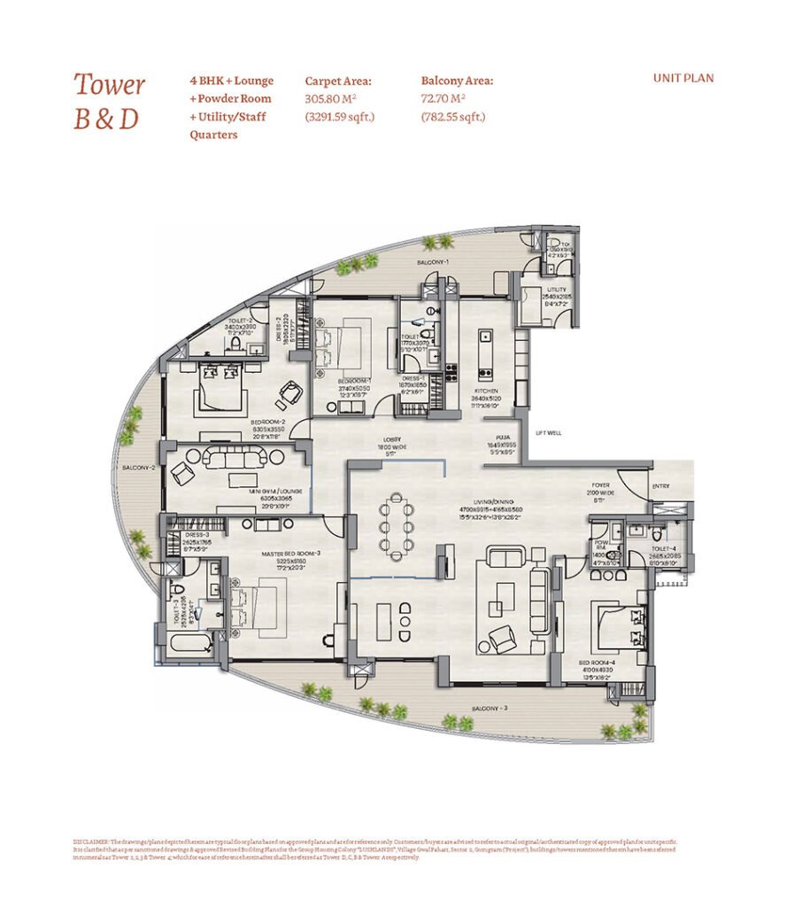 Tower B and D map