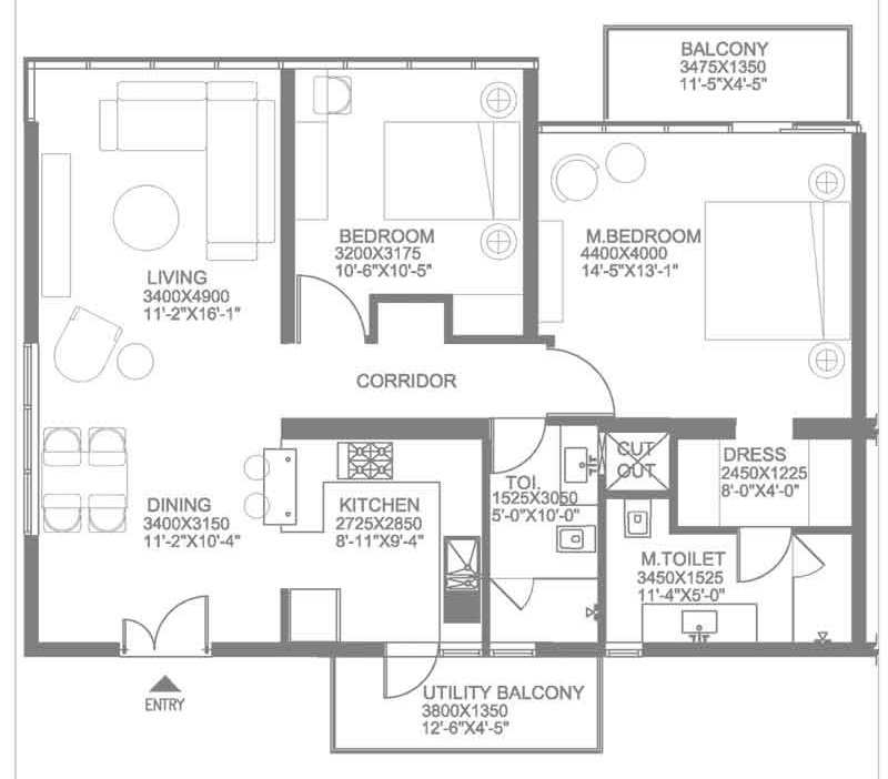 ireo-grandarch-2bhk-1375